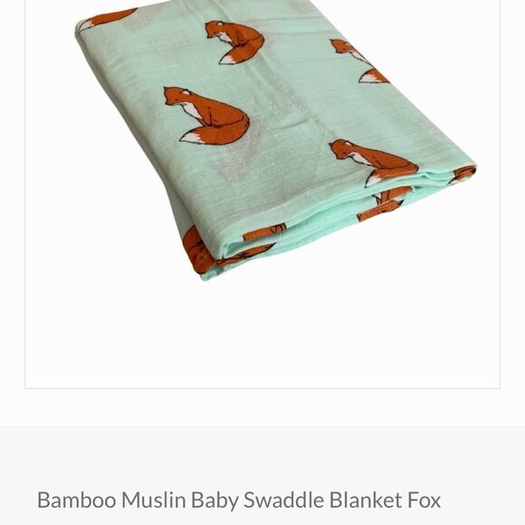 New cute fox  Bamboo Muslin Baby Swaddle Blanket - Picture 1 of 2